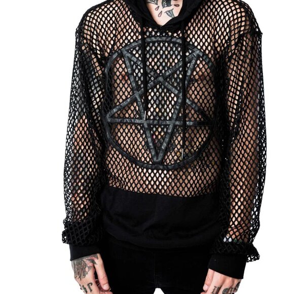Omen Fishnet Hoodie [Unisex] - Picture 1 of 4